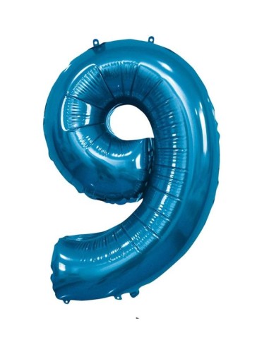 Palloncino Mylar 40" Cm. 101 Rocca - Blu - Numero 9