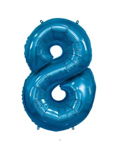 Palloncino Mylar 40" Cm. 101 Rocca - Blu - Numero 8