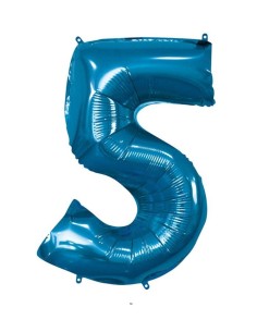 Palloncino Mylar 40" Cm. 101 Rocca - Blu - Numero 5