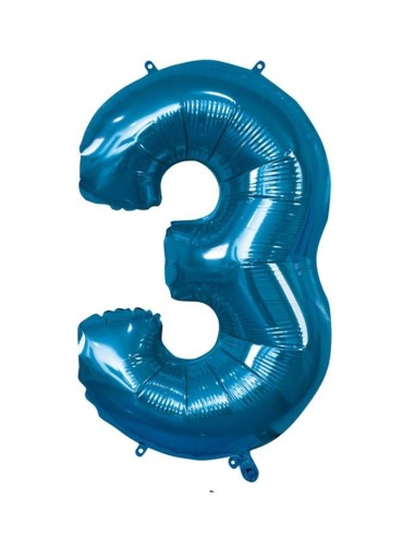 Palloncino Mylar 40" Cm. 101 Rocca - Blu - Numero 3