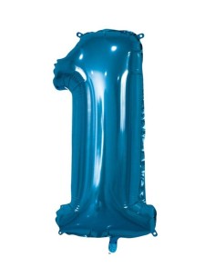 Palloncino Mylar 40" Cm. 101 Rocca - Blu - Numero 1