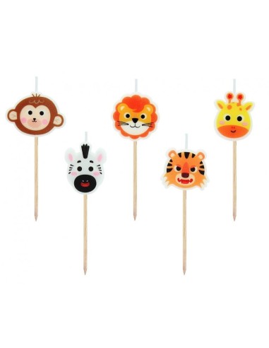 Candeline per torta picks "Safari" - Cf. 5 pezzi