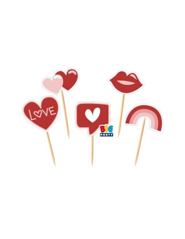 Picks sagomati Cm. 4x7 - Love Stickers - Cf. 25 pezzi