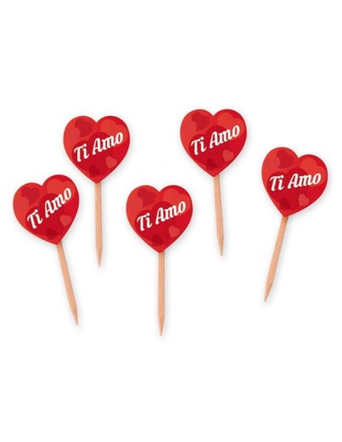 Picks sagomati Ti Amo Cm. 4x7 - Cf. 25 pezzi