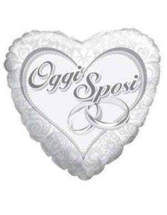 Palloncino Mylar Cuore Oggi Sposi 36" Cm. 92