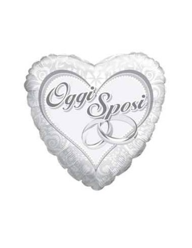 Palloncino Mylar Cuore Oggi Sposi 36" Cm. 92