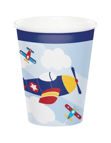 Bicchieri carta 266 ML - Lil Flyer Airplane - Cf. 8 pezzi