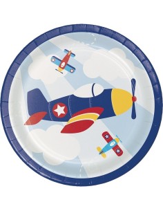 Piatti carta Cm. 18 - Lil Flyer Airplane - Cf. 8 pezzi