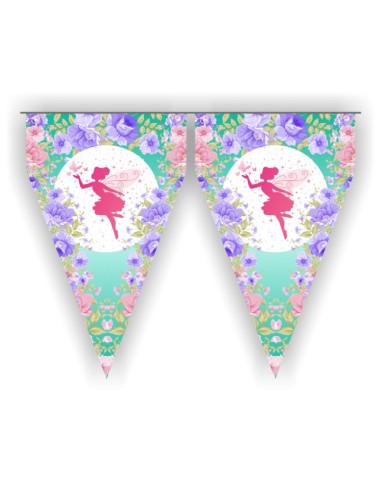 Festone bandierine in carta - Floral Fairy Sparkle