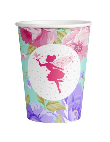 Bicchieri carta 266 ML - Floral Fairy Sparkle - Cf. 8 pezzi