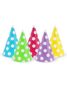 Cappellino party cono pois multicolor - Cf. 5 pezzi