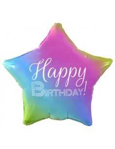 Palloncino mylar 18" Cm. 45 - Stella gradient Happy Birthday