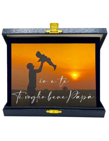 Targa con cofanetto Cm. 21x17 - Io e Te.. ti voglio bene papà