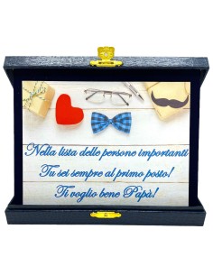 Targa con cofanetto Cm. 21x17 - Nella lista delle persone importanti tu sei sempre al primo posto!