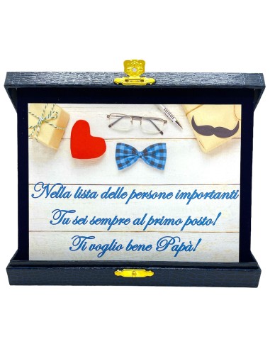 Targa con cofanetto Cm. 21x17 - Nella lista delle persone importanti tu sei sempre al primo posto!