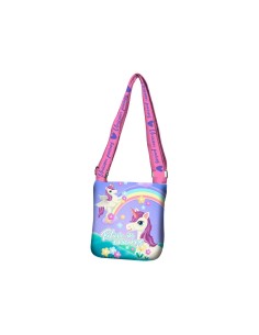 Borsetta tracollina piatta Unicorno arcobaleno