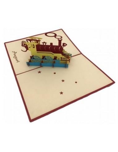 Biglietto auguri Origami - Locomotiva
