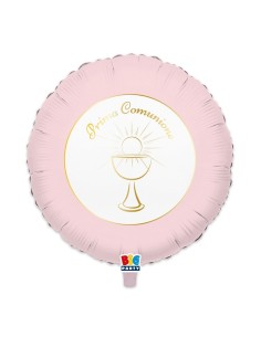 Palloncino mylar 18" Cm. 45 - Prima Comunione Chic Rosa