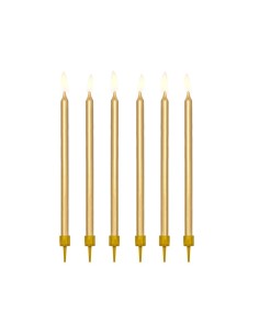 Candeline per torta lisce Cm. 12,5 - Gold - Cf. 12 pz
