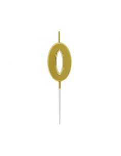 Candelina per torta pick Oro Gold Metallizzata - Numeri da 0 a 9 - Cf. 10 pz
