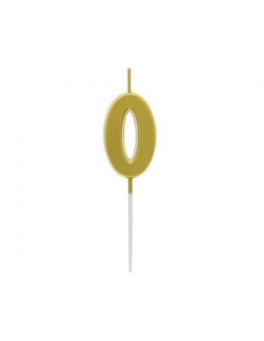 Candelina per torta pick Oro Gold Metallizzata - Numeri da 0 a 9 - Cf. 10 pz