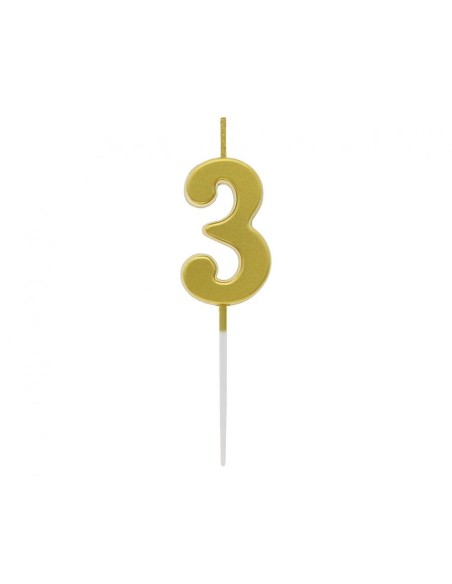 Candelina per torta pick Oro Gold Metallizzata - Numeri da 0 a 9 - Cf. 10 pz