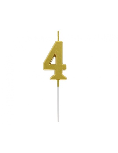 Candelina per torta pick Oro Gold Metallizzata - Numeri da 0 a 9 - Cf. 10 pz