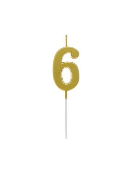 Candelina per torta pick Oro Gold Metallizzata - Numeri da 0 a 9 - Cf. 10 pz