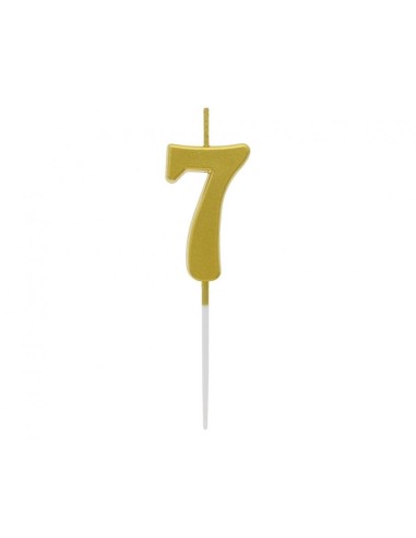 Candelina per torta pick Oro Gold Metallizzata - Numeri da 0 a 9 - Cf. 10 pz