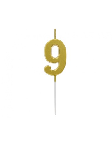 Candelina per torta pick Oro Gold Metallizzata - Numeri da 0 a 9 - Cf. 10 pz