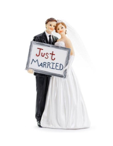 Cake topper resina sposi Cm. 14,5 - Just Married