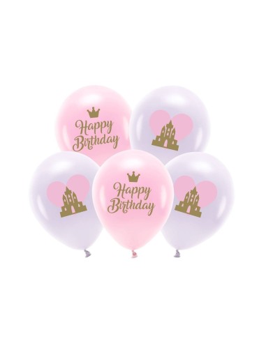 Palloncini lattice cm. 33 Happy Birthday Castello - Blister 5 pezzi