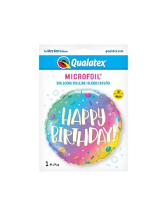 Palloncino mylar 18" Cm. 45 - Happy Brithday Ombre Qualatex 2