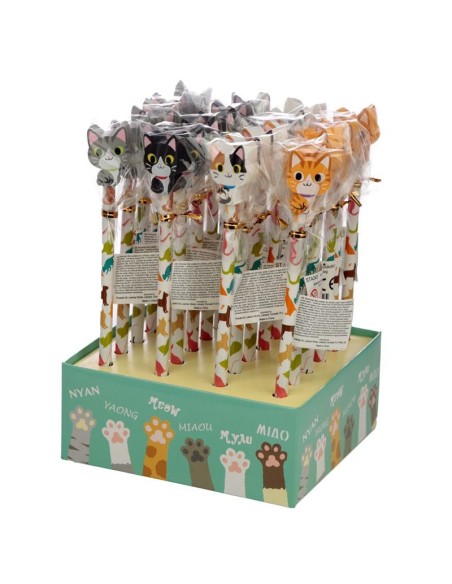 Matita con topper gomma 3D - Gatti