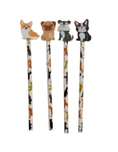 Matita con topper gomma 3D - Cani