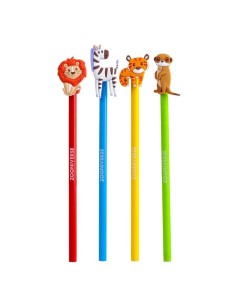 Matita con topper gomma 3D - Animali dello zoo 2