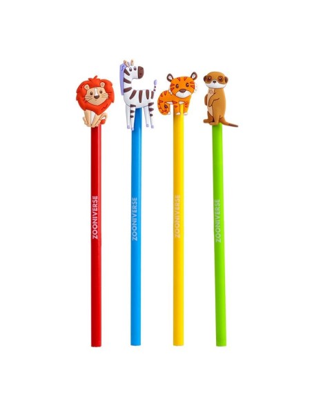 Matita con topper gomma 3D - Animali dello zoo