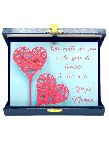 Targa con cofanetto rettangolare Cm. 21x17 "Grazie Mamma"
