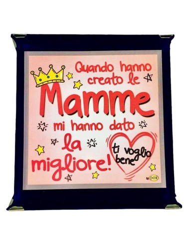 Targa a libretto vellutata Cm. 17x17 "Quando hanno creato le mamme.."