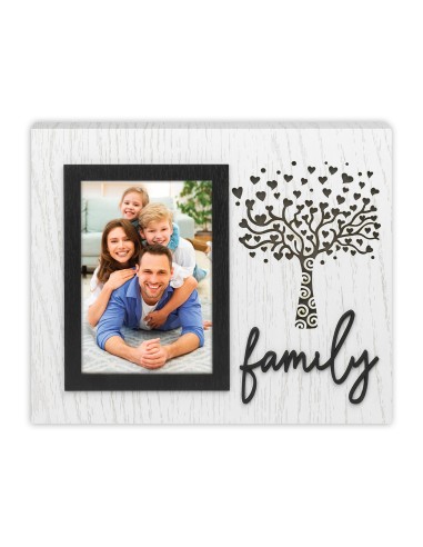 Portafoto in legno albero Family Cm. 25x21,5 - Foto cm. 10x15