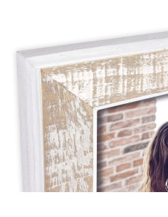 Portafoto in legno bianco Cm. 19x24 - Foto cm. 13x18 2