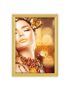 Portafoto in plastica metal Cm. 14,5x20 - Foto cm. 13x18 - Gold