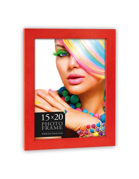 Portafoto in legno Cm. 16x21 - Foto Cm. 13x18 - Rosso