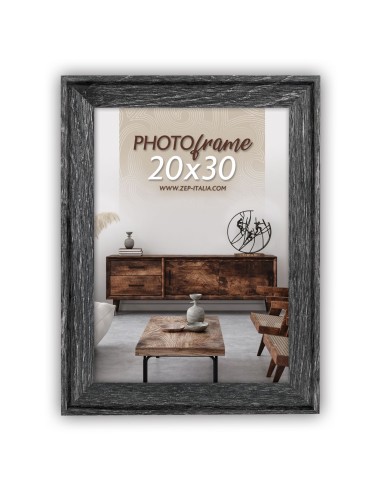 Portafoto in plastica anticato Cm. 16,5x21,5 - Foto cm. 13x18 - Nero