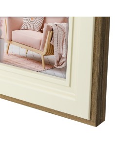 Portafoto in legno marrone/avorio Cm. 18,5x23,5 - Foto cm. 13x18 2
