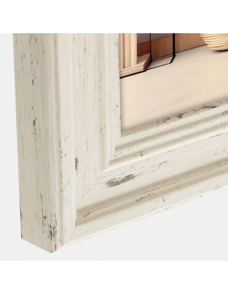 Portafoto in legno classico Cm. 18,5x23,5 - Foto Cm. 13x18 - Bianco