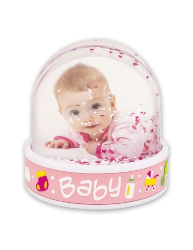 Globo sfera portafoto Baby Cm. 9,5 - Baby Rosa