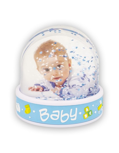 Globo sfera portafoto Baby Cm. 9,5 - Baby Celeste
