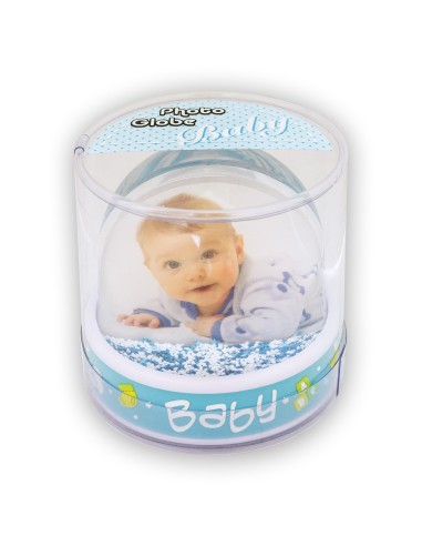 Globo sfera portafoto Baby Cm. 9,5 - Baby Celeste