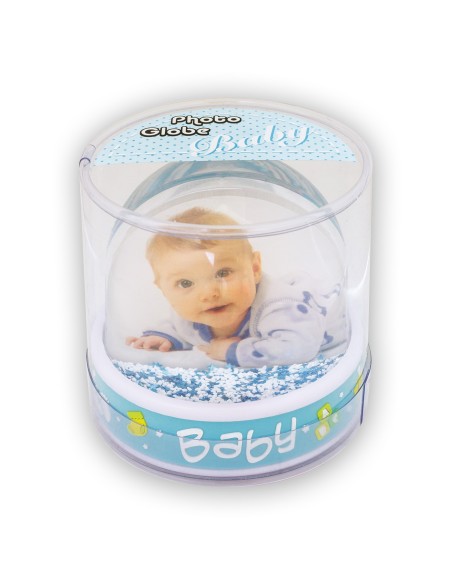 Globo sfera portafoto Baby Cm. 9,5 - Baby Celeste
